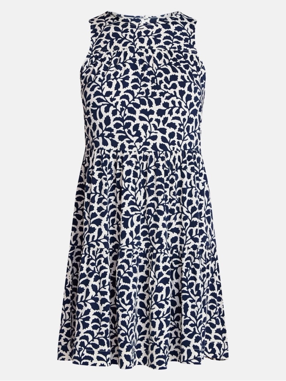 🖤 Time and Tru Navy and White Floral Tiered Sundress